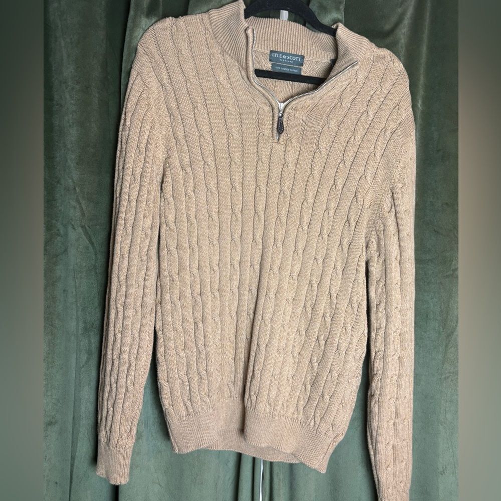 100 % cotton Lyle and Scott Beige Cable Knit Sweater